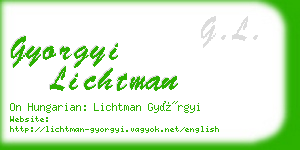 gyorgyi lichtman business card